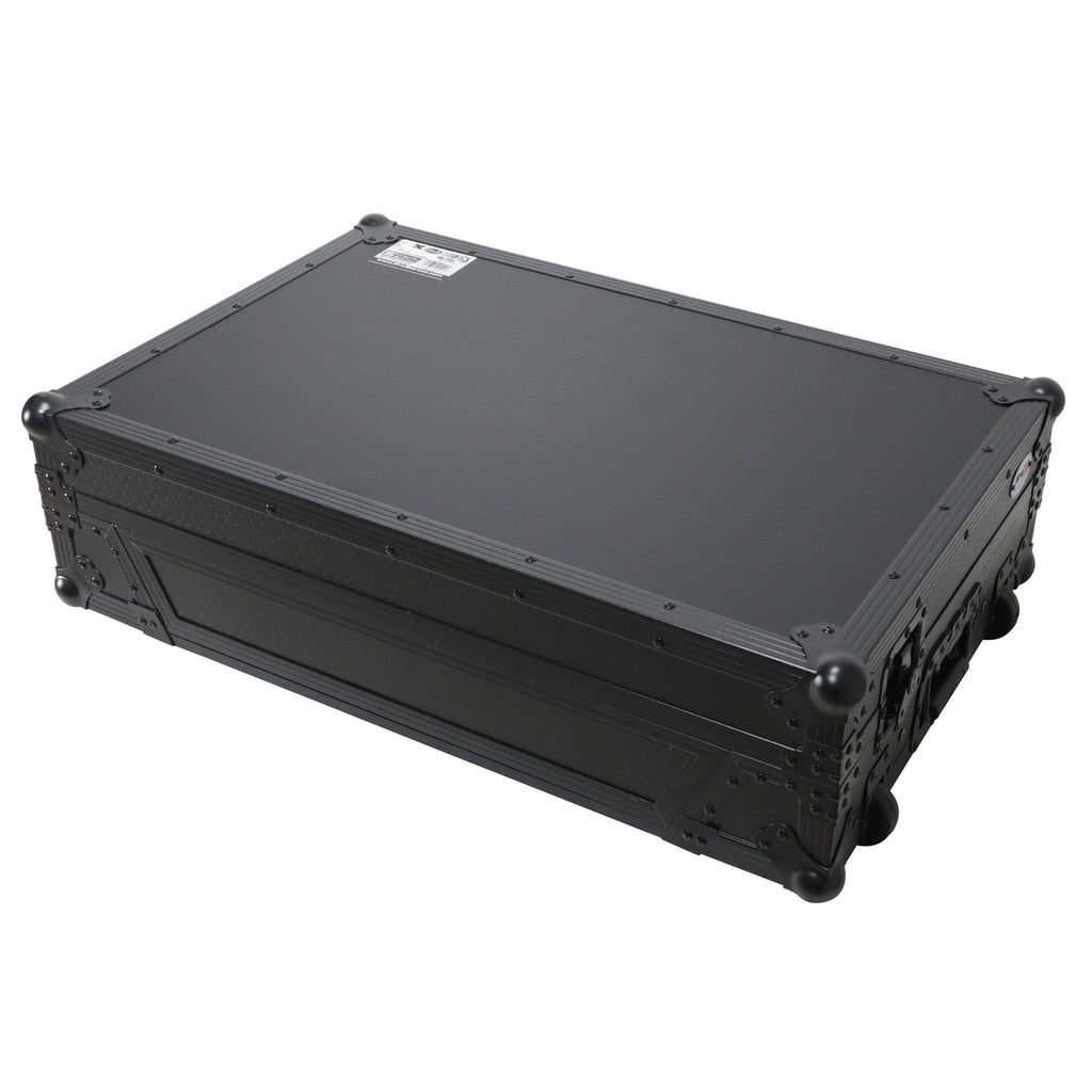 ATA Style DJ Controller Case for Pioneer DDJ-REV5 XDJ-RX3 RX2 Case with Laptop Shelf and Wheels | Black Finish