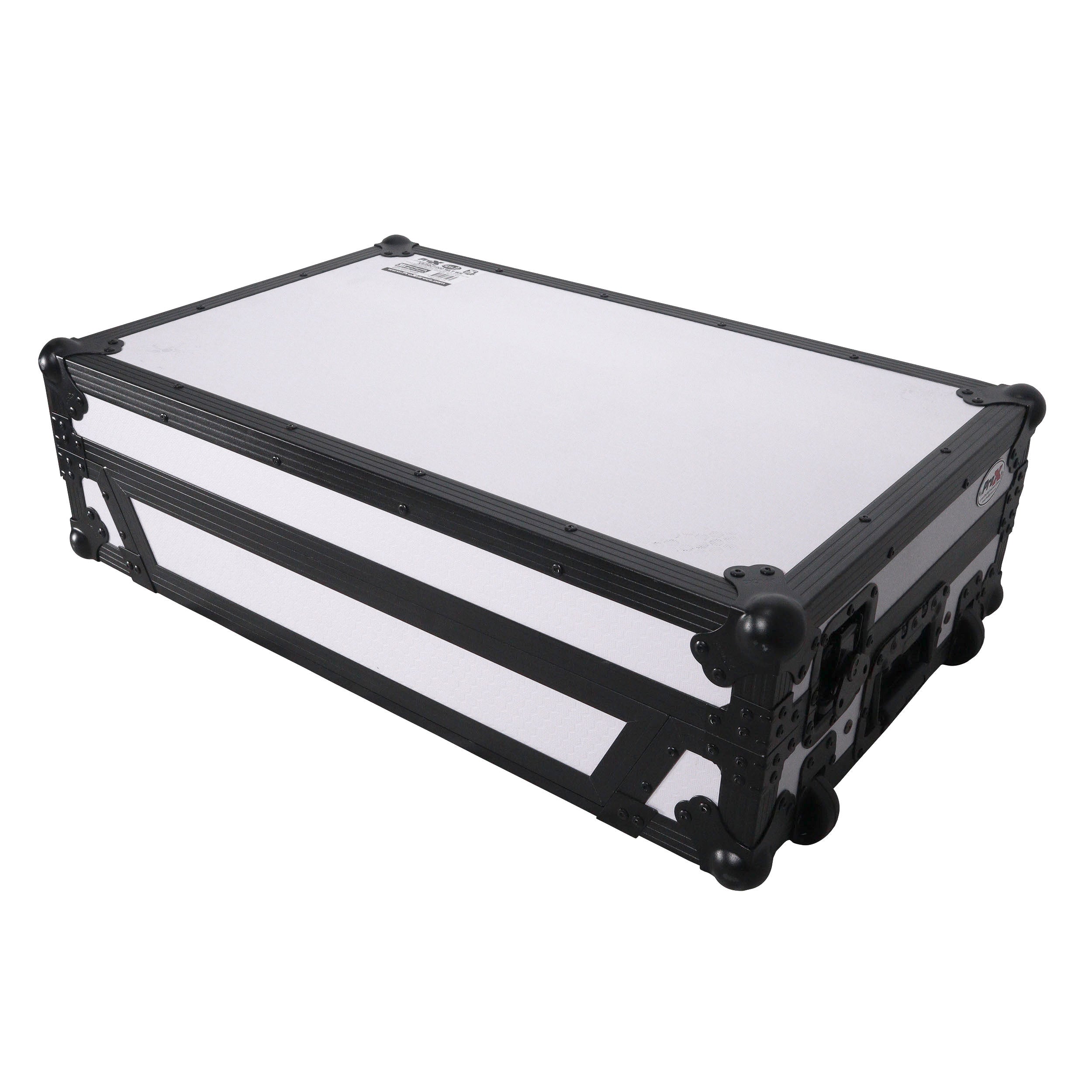 ATA Flight Case For Pioneer XDJ-XZ DJ Controller with Laptop Shelf 1U Rack Space and Wheels - Black White