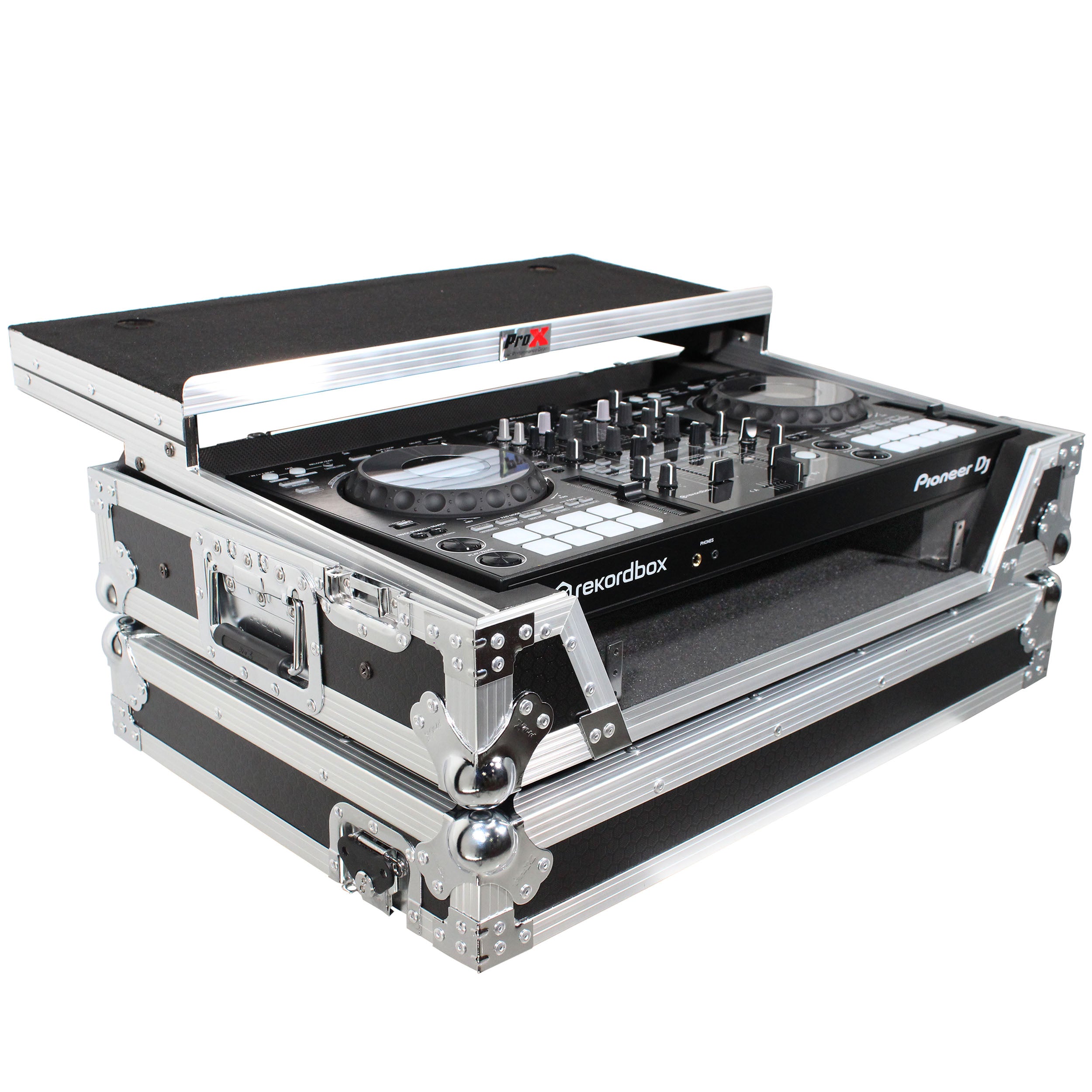 Flight Case For Pioneer DDJ-800 Digital Controller W-Sliding Laptop Shelf and Wheels & 1U Rackspace