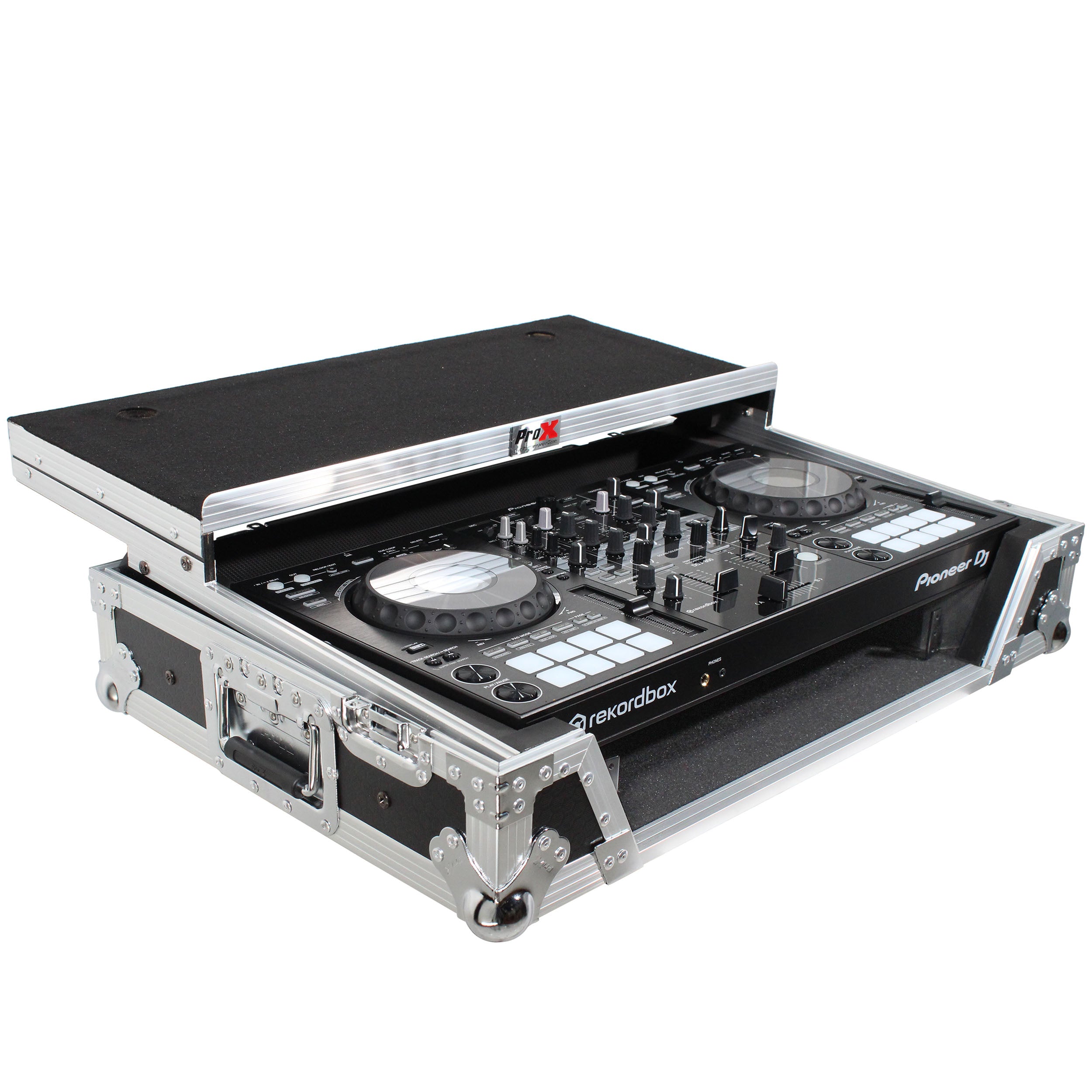 Flight Case For Pioneer DDJ-800 Digital Controller W-Sliding Laptop Shelf and Wheels & 1U Rackspace