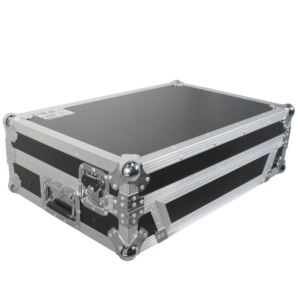 Flight Case For Pioneer DDJ-800 Digital Controller W-Sliding Laptop Shelf and Wheels & 1U Rackspace