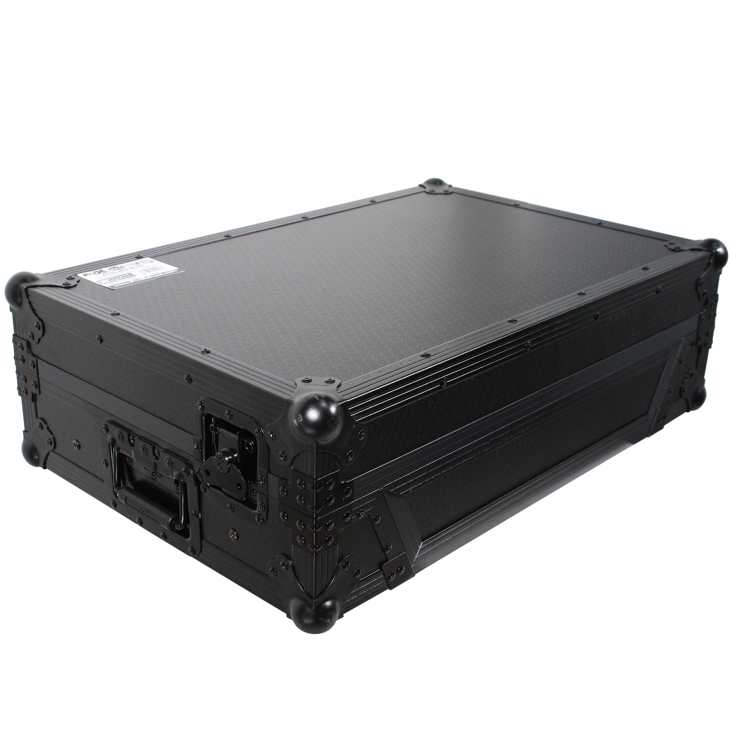 Flight Case For Pioneer DDJ-800 Digital Controller W-Sliding Laptop Shelf and Wheels &1U; Rackspace -Black on Black