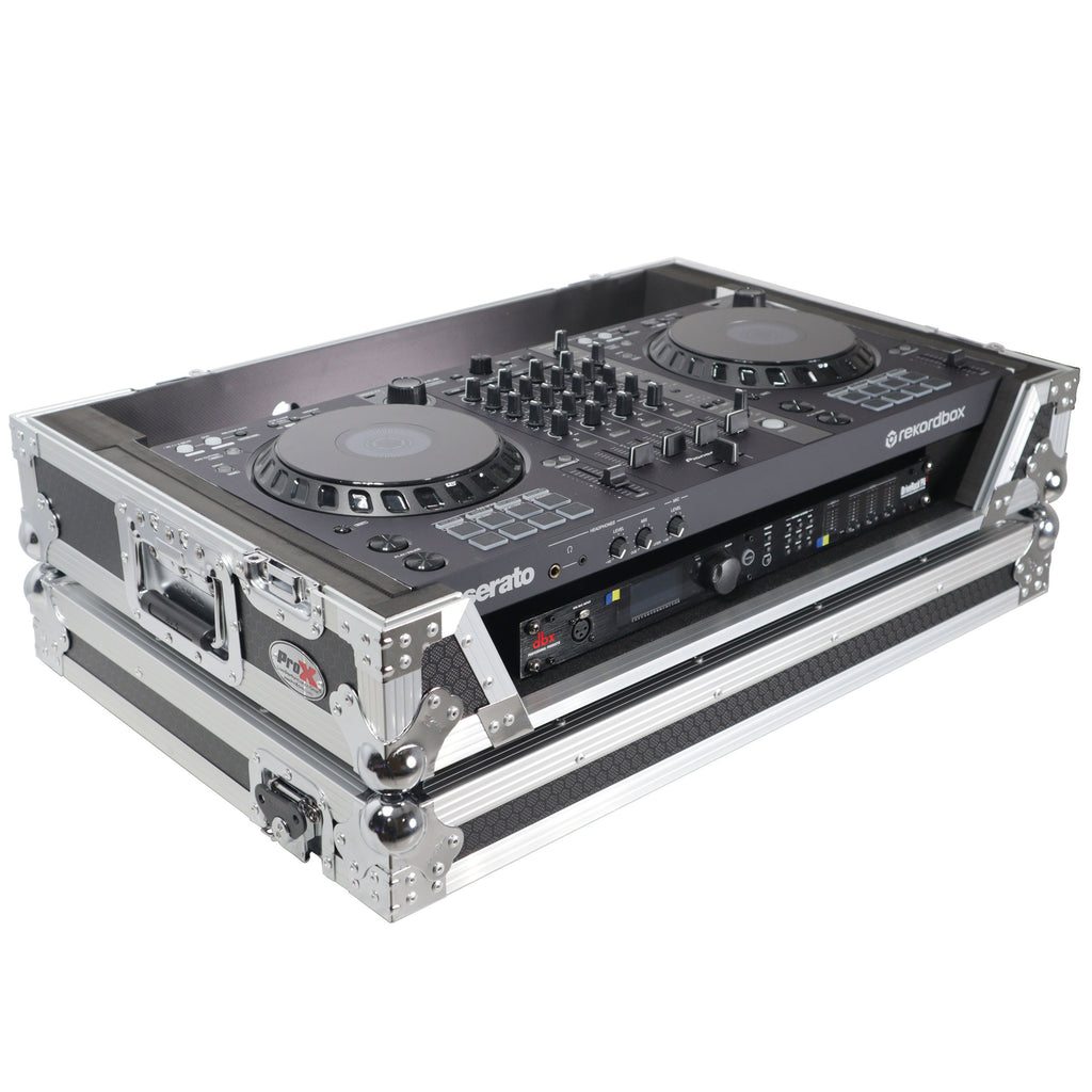 ATA Flight Case for Pioneer DDJ-FLX6 DJ Controller with 1U Rack Space and Wheels