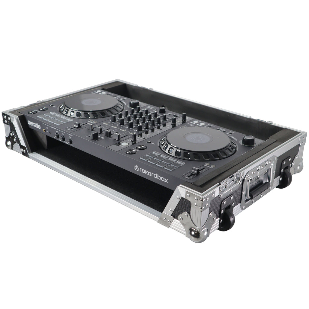 ATA Flight Case for Pioneer DDJ-FLX6 DJ Controller with 1U Rack Space and Wheels