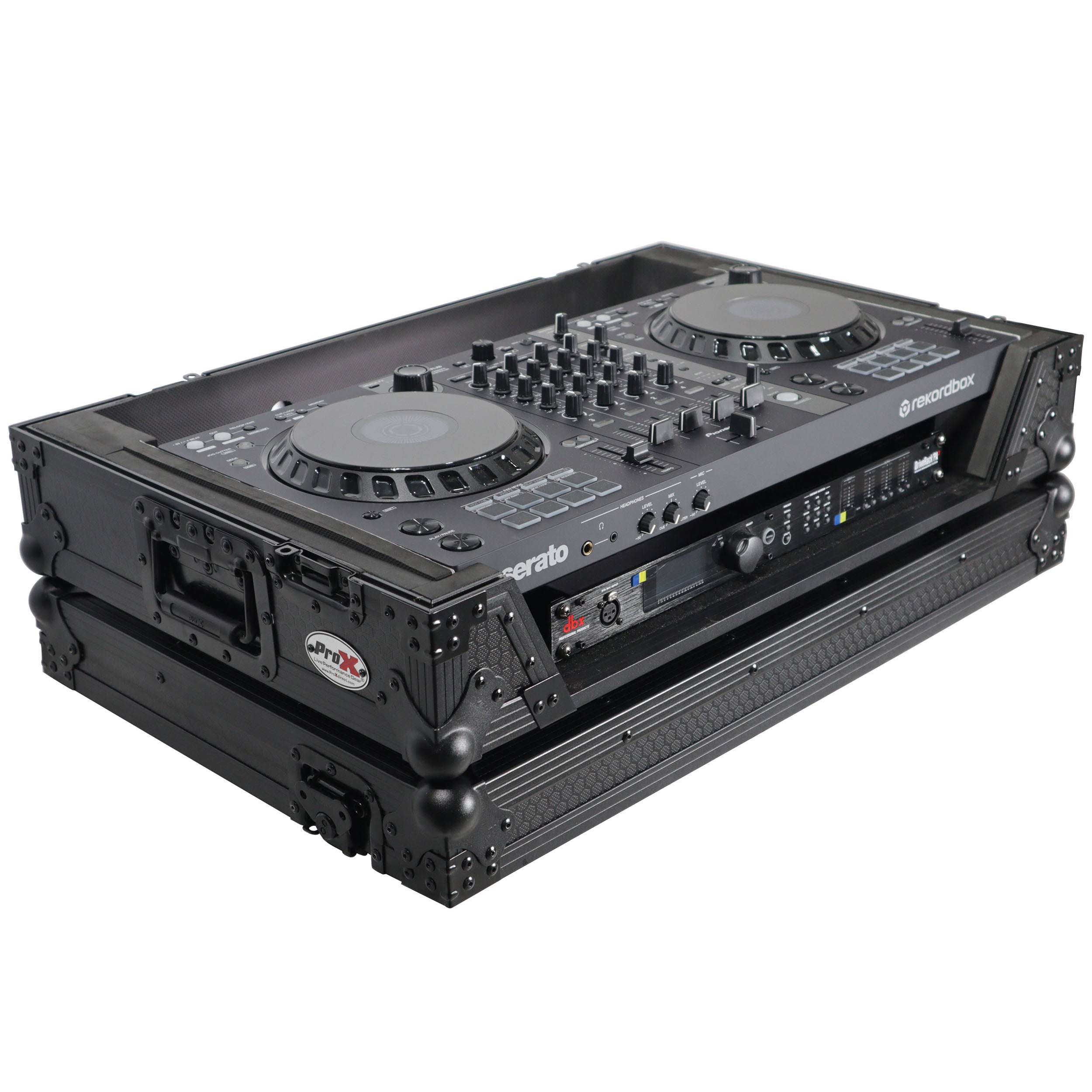 ATA Flight Style Road Case for Pioneer DDJ-FLX6 DJ Controller with 1U Rack Space and Wheels Black