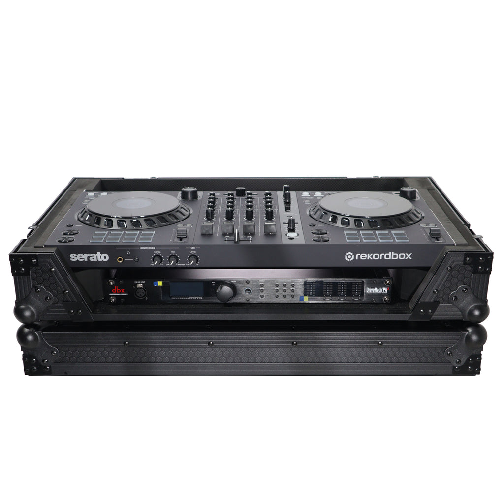 ATA Flight Style Road Case for Pioneer DDJ-FLX6 DJ Controller with 1U Rack Space and Wheels Black