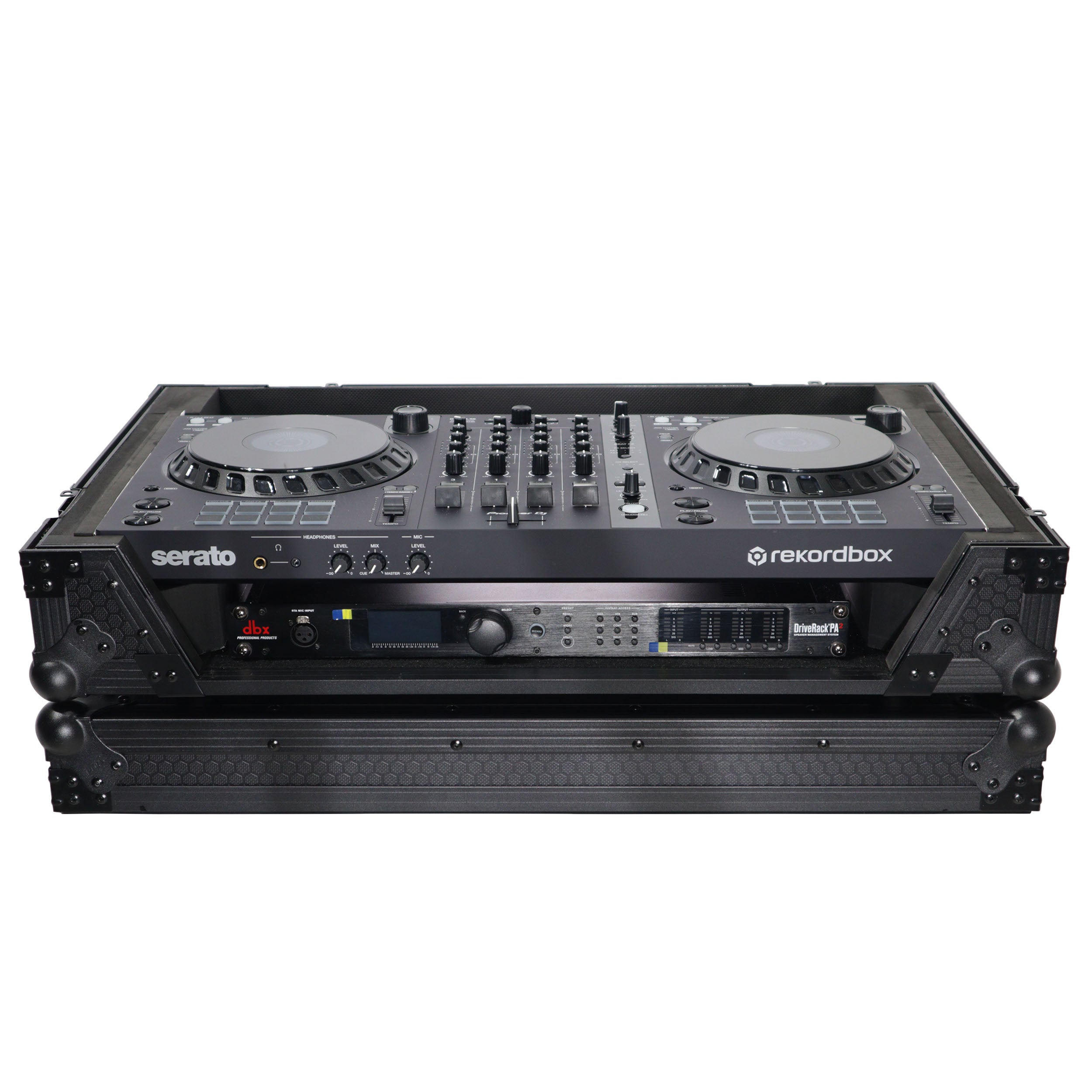 ATA Flight Style Road Case for Pioneer DDJ-FLX6 DJ Controller with 1U Rack Space and Wheels Black