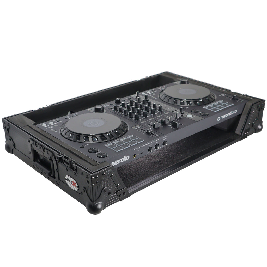 ATA Flight Style Road Case for Pioneer DDJ-FLX6 DJ Controller with 1U Rack Space and Wheels Black