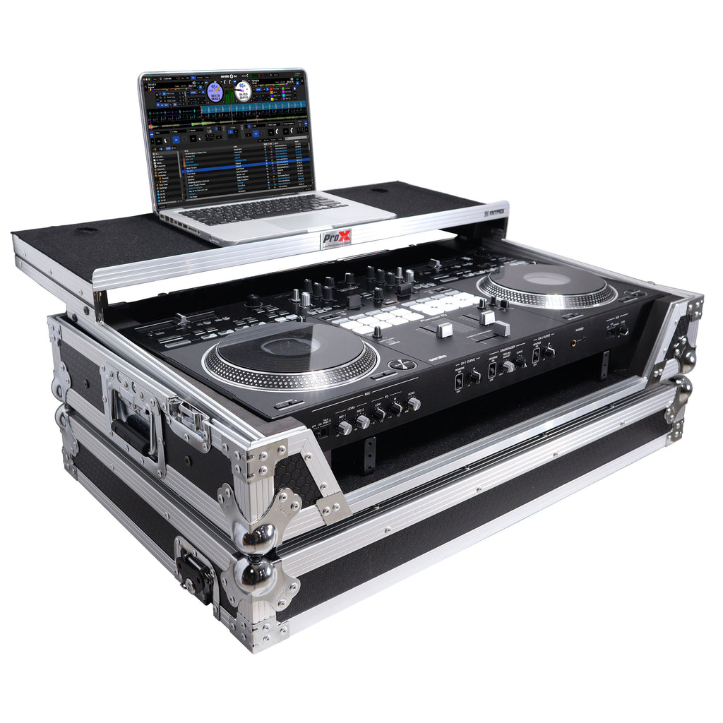 ATA Style Flight Case for Pioneer DDJ-REV7 DJ Controller with Laptop Shelf Wheels and 1U Rackspace