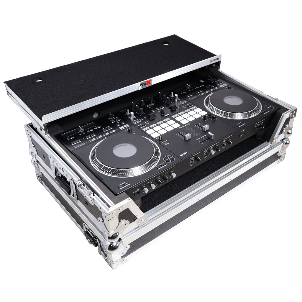 ATA Style Flight Case for Pioneer DDJ-REV7 DJ Controller with Laptop Shelf Wheels and 1U Rackspace