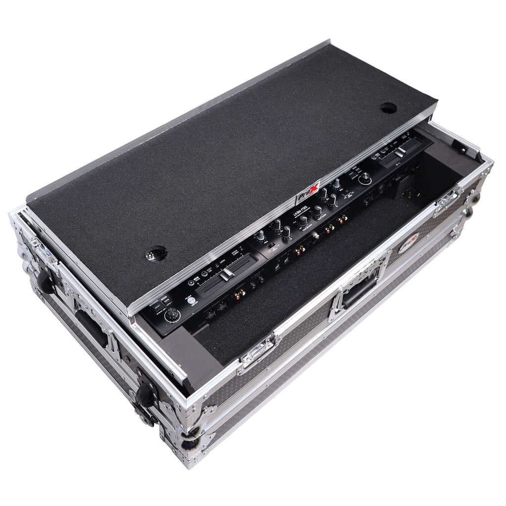 ATA Style Flight Case for Pioneer DDJ-REV7 DJ Controller with Laptop Shelf Wheels and 1U Rackspace