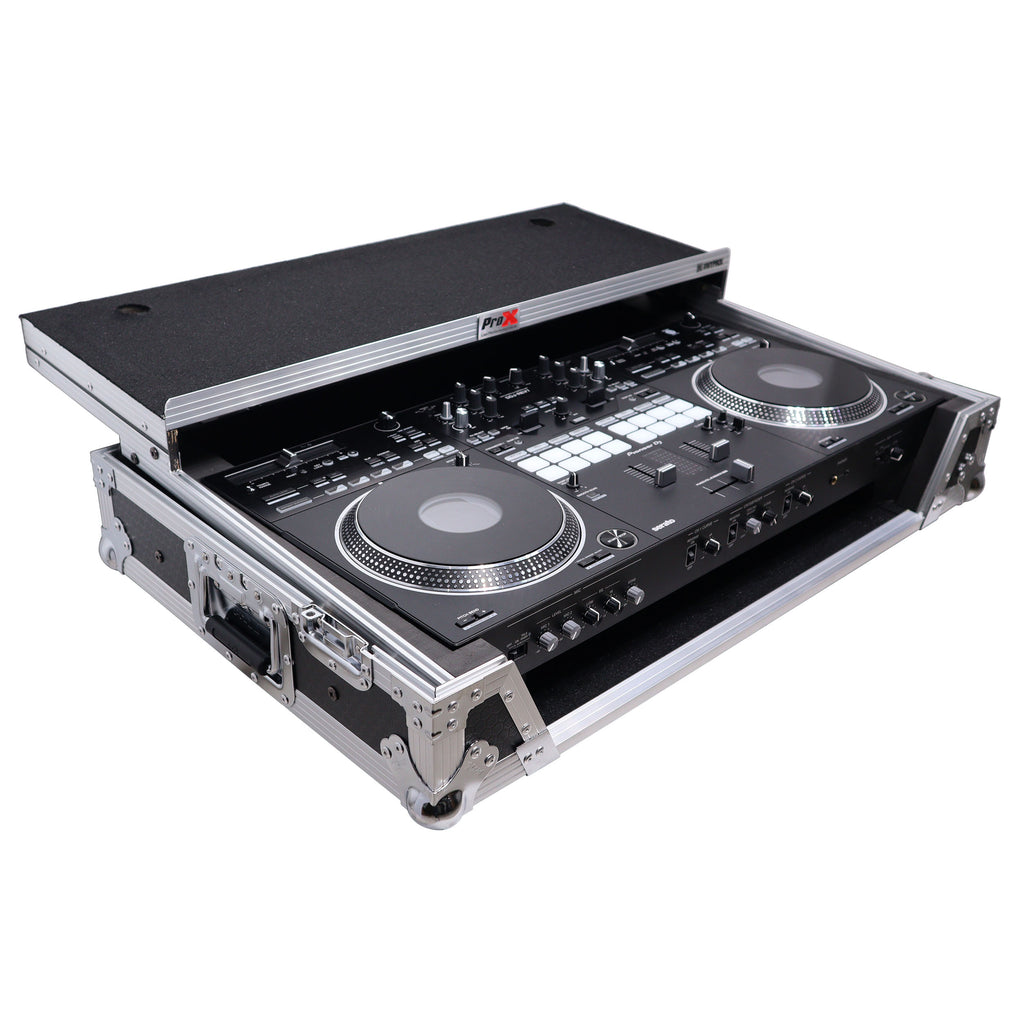 ATA Style Flight Case for Pioneer DDJ-REV7 DJ Controller with Laptop Shelf Wheels and 1U Rackspace