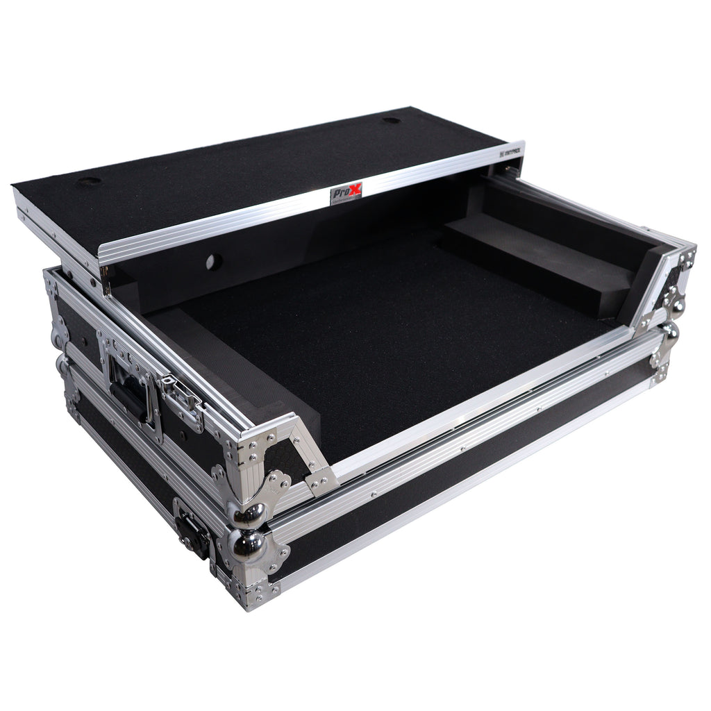 ATA Style Flight Case for Pioneer DDJ-REV7 DJ Controller with Laptop Shelf Wheels and 1U Rackspace