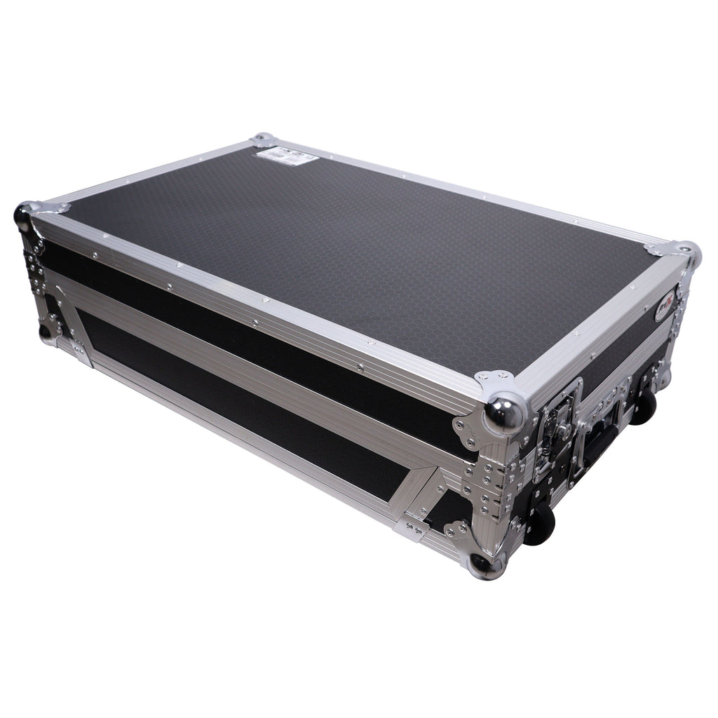 ATA Style Flight Case for Pioneer DDJ-REV7 DJ Controller with Laptop Shelf Wheels and 1U Rackspace