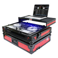 ATA Flight Case For Pioneer DDJ-SR2 DJ Controller with Laptop Shelf and LED  - Black Red