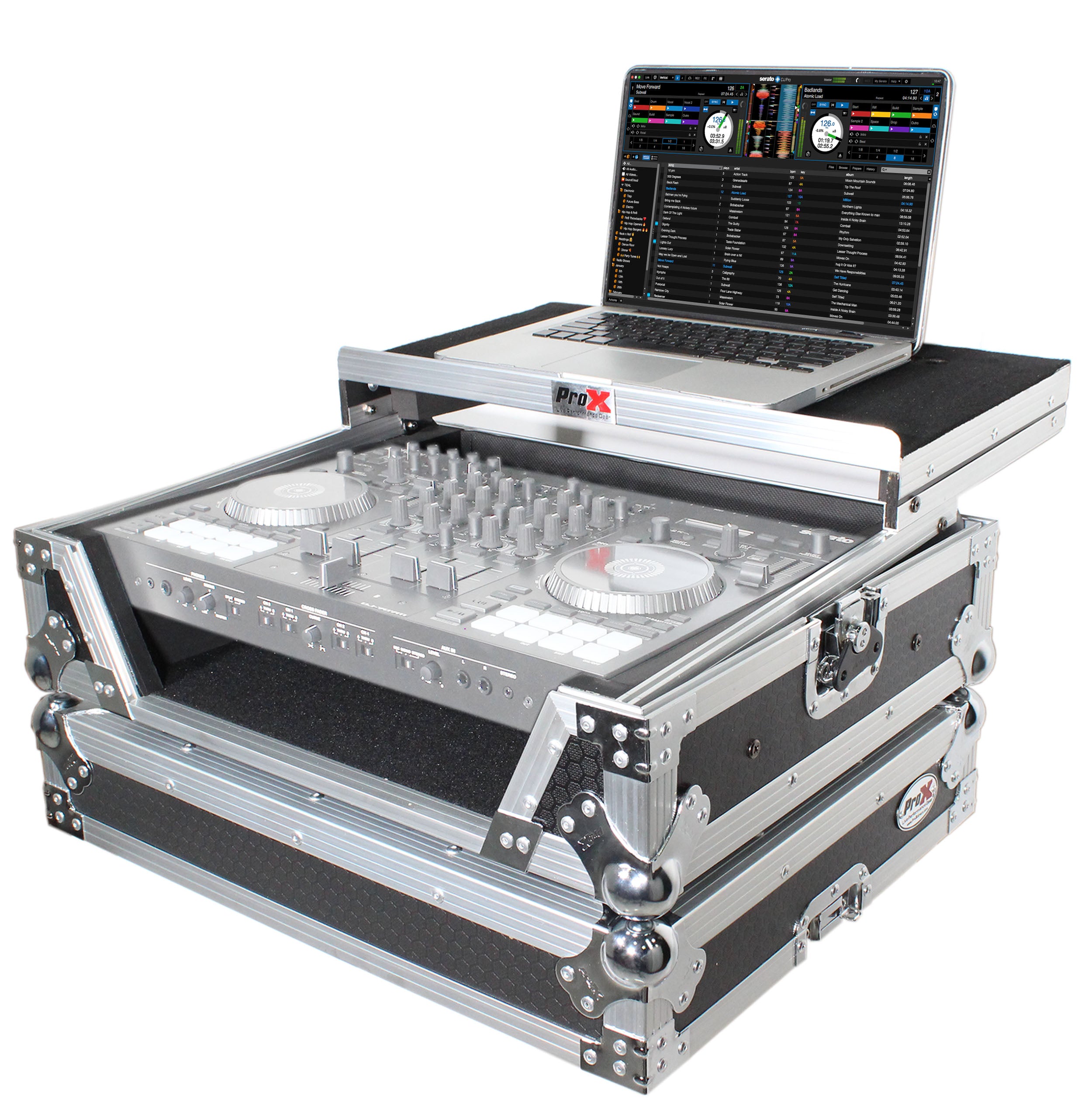 Flight Case For Roland DJ-707M Digital Controller W-Laptop Shelf and 1U