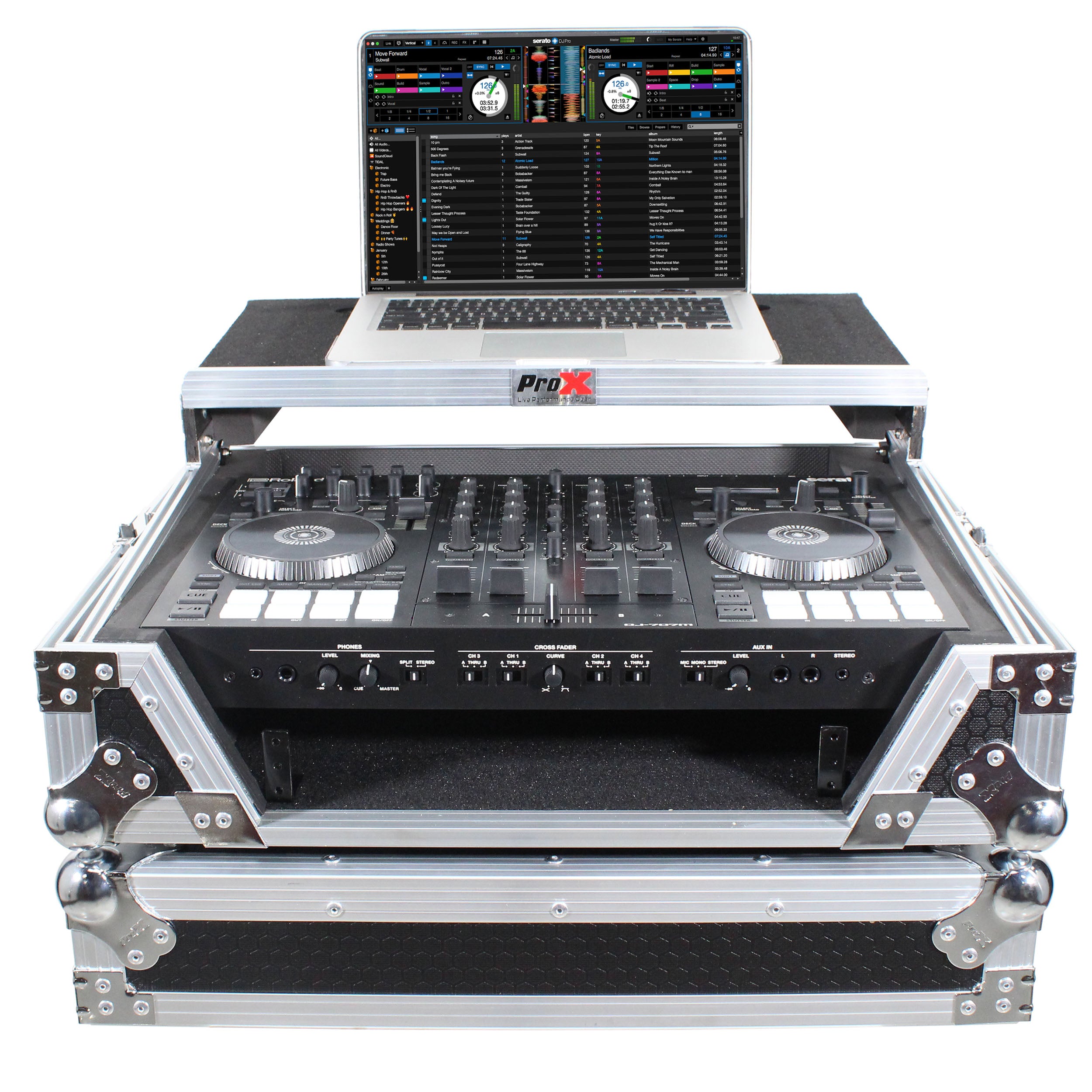 Flight Case For Roland DJ-707M Digital Controller W-Laptop Shelf and 1U