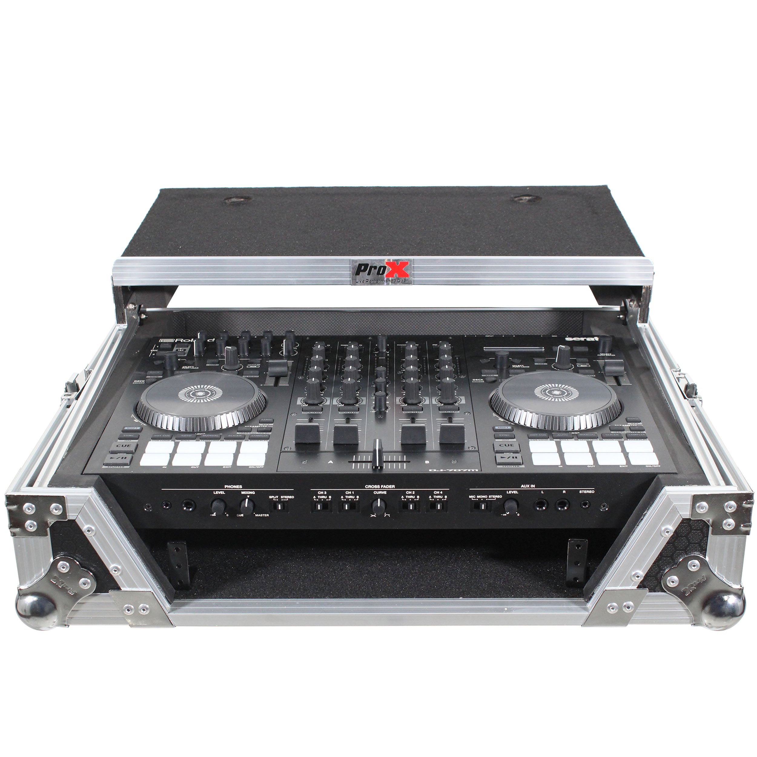 Flight Case For Roland DJ-707M Digital Controller W-Laptop Shelf and 1U