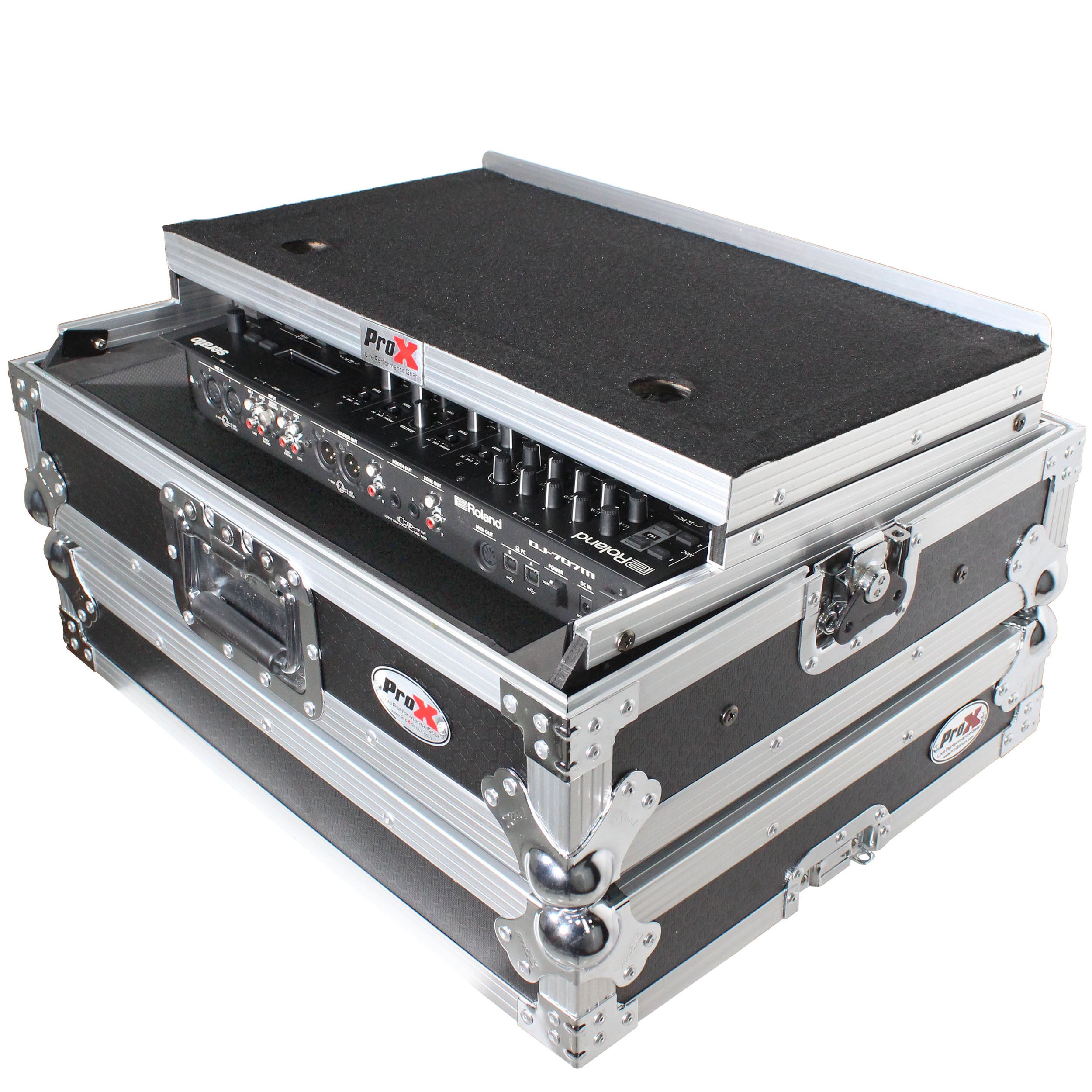 Flight Case For Roland DJ-707M Digital Controller W-Laptop Shelf and 1U