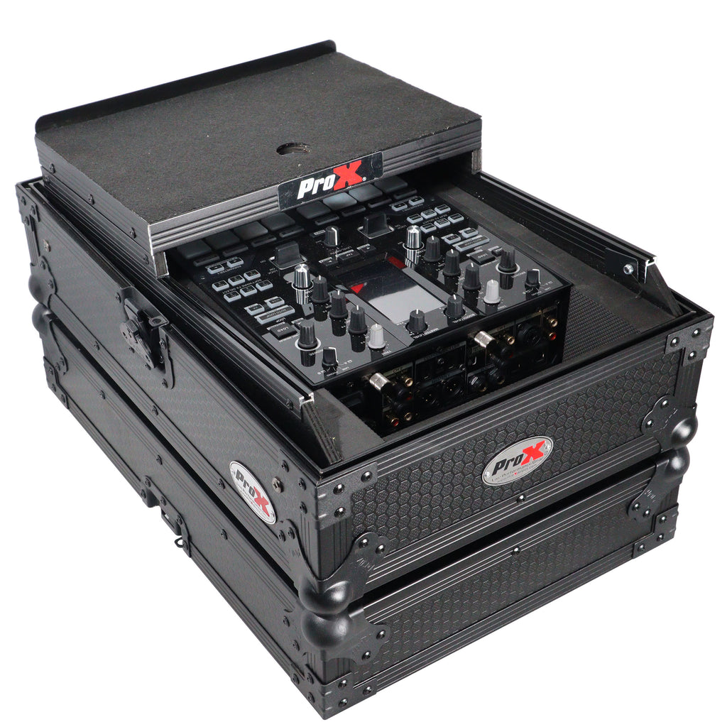 Flight Case for Pioneer DJM-S11 Mixer with Sliding Laptop Shelf | Black on Black