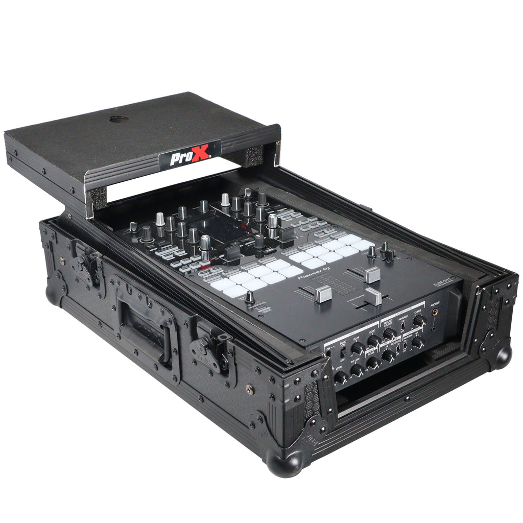 Flight Case for Pioneer DJM-S11 Mixer with Sliding Laptop Shelf | Black on Black