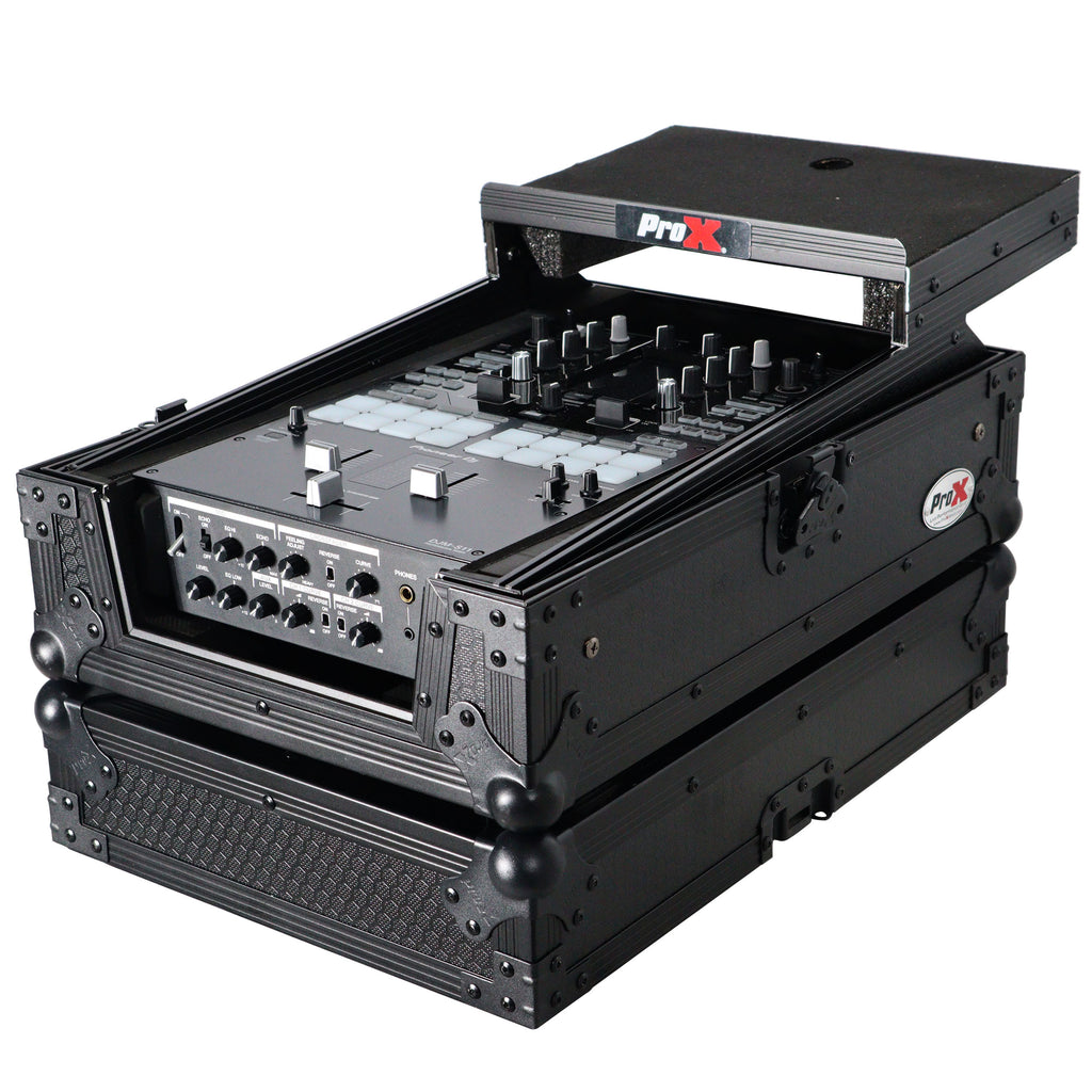 Flight Case for Pioneer DJM-S11 Mixer with Sliding Laptop Shelf | Black on Black