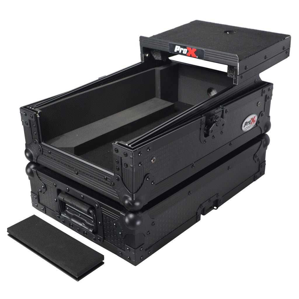 ATA Flight Style Road Case for Pioneer DJM-S7 DJM-S9  DJ Mixer with Laptop Shelf Black Finish