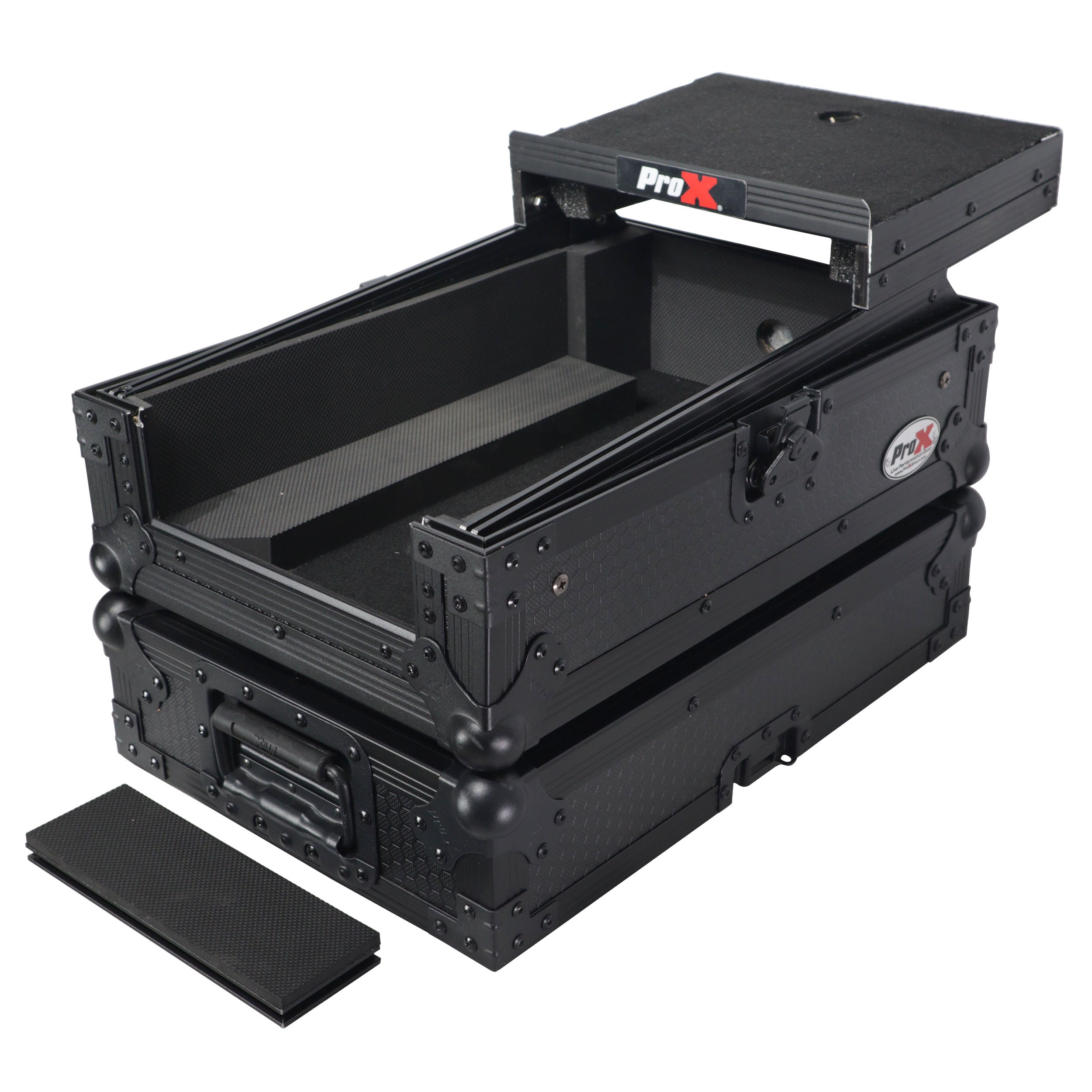 ATA Flight Style Road Case for Pioneer DJM-S7 DJM-S9  DJ Mixer with Laptop Shelf Black Finish
