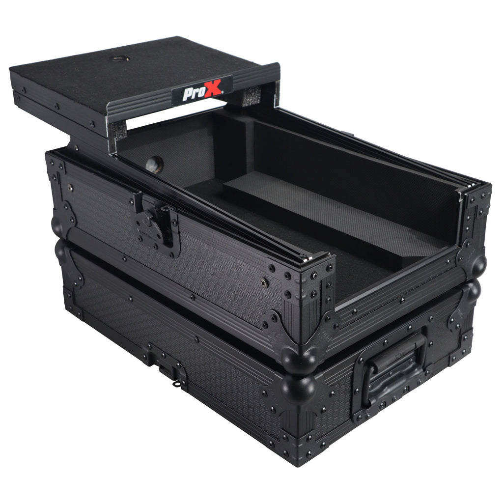 ATA Flight Style Road Case for Pioneer DJM-S7 DJM-S9  DJ Mixer with Laptop Shelf Black Finish