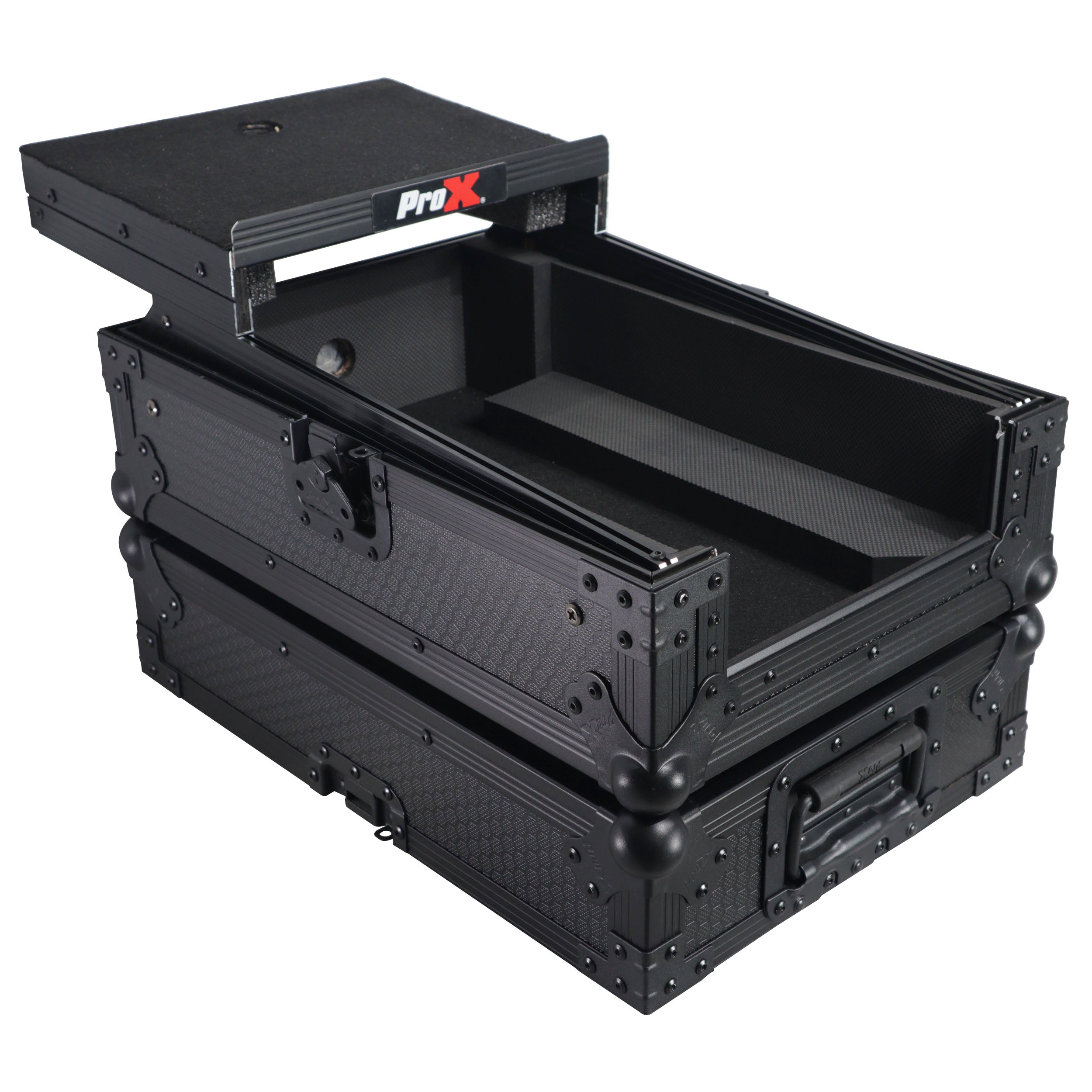 ATA Flight Style Road Case for Pioneer DJM-S7 DJM-S9  DJ Mixer with Laptop Shelf Black Finish