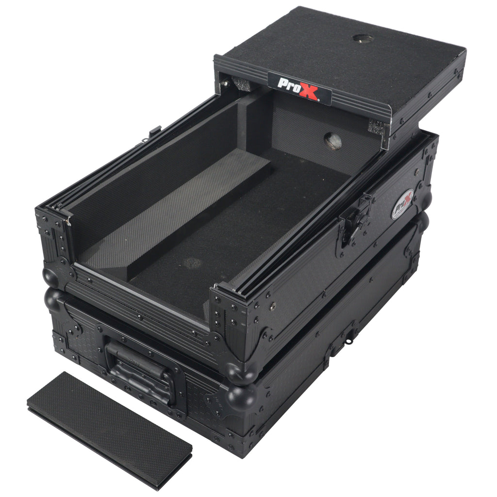 ATA Flight Style Road Case for Pioneer DJM-S7 DJM-S9  DJ Mixer with Laptop Shelf Black Finish