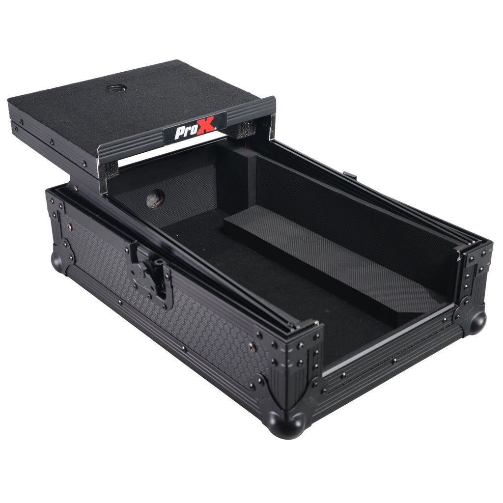 ATA Flight Style Road Case for Pioneer DJM-S7 DJM-S9  DJ Mixer with Laptop Shelf Black Finish