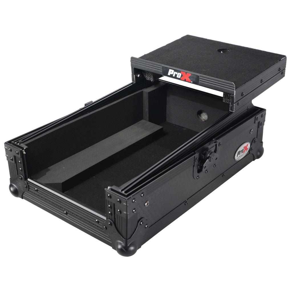 ATA Flight Style Road Case for Pioneer DJM-S7 DJM-S9  DJ Mixer with Laptop Shelf Black Finish