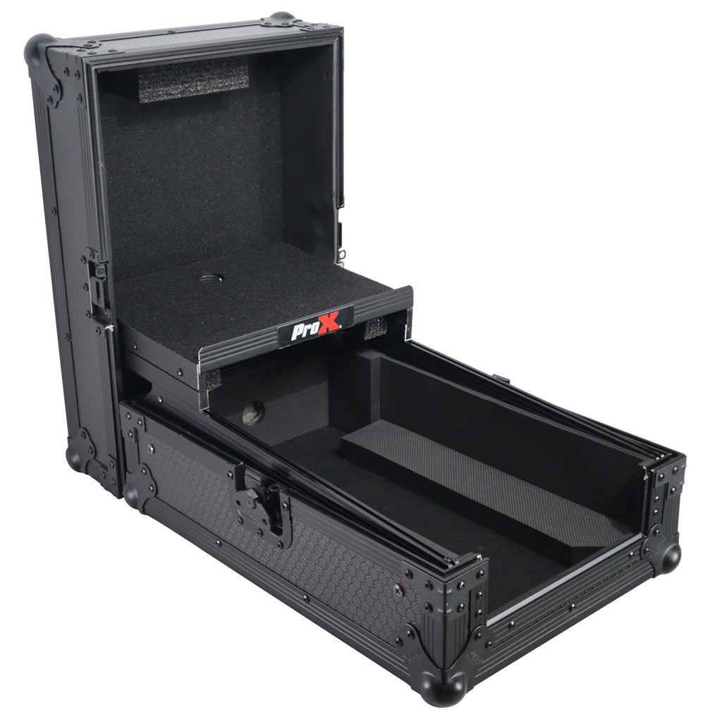 ATA Flight Style Road Case for Pioneer DJM-S7 DJM-S9  DJ Mixer with Laptop Shelf Black Finish