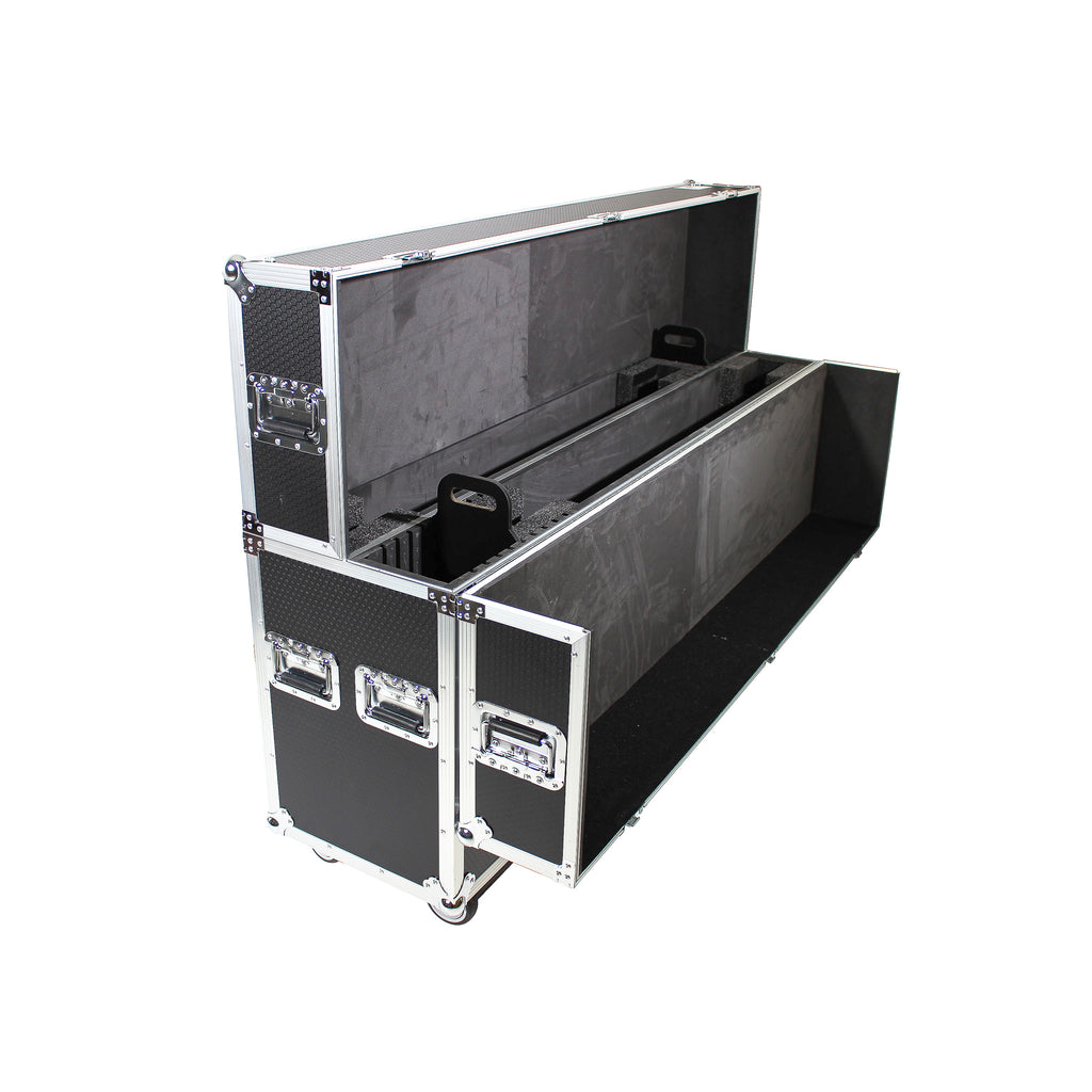 Flat Panel LCD-LED-Plasma Monitor Road Case Holds Two 43"-50" TVs Adjustable Case W-4 Inch Casters