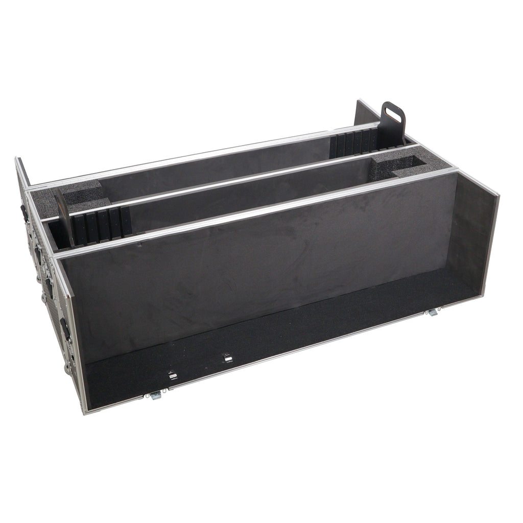 Flat Panel LCD-LED-Plasma Monitor Road Case Holds Two 43"-50" TVs Adjustable Case W-4 Inch Casters