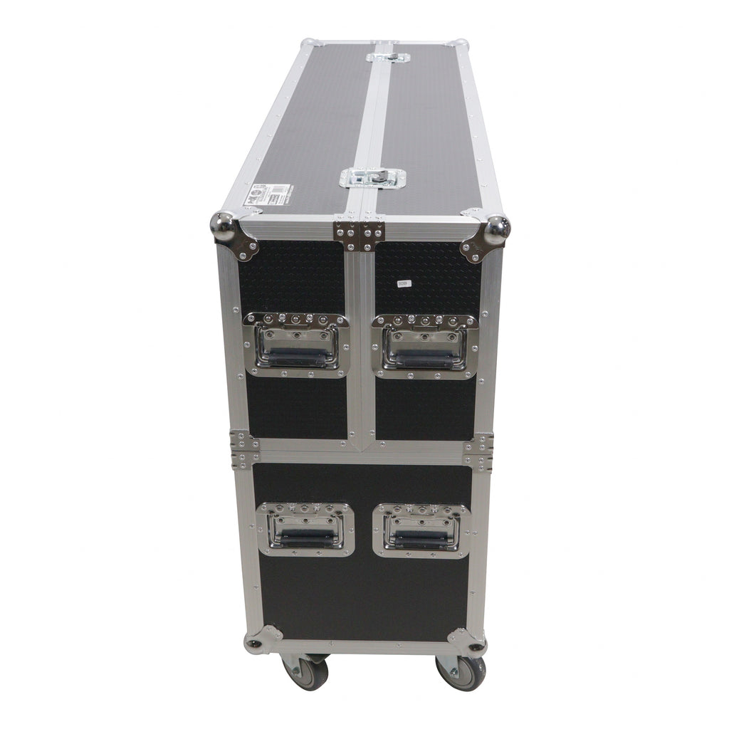 Flat Panel LCD-LED-Plasma Monitor Road Case Holds Two 43"-50" TVs Adjustable Case W-4 Inch Casters