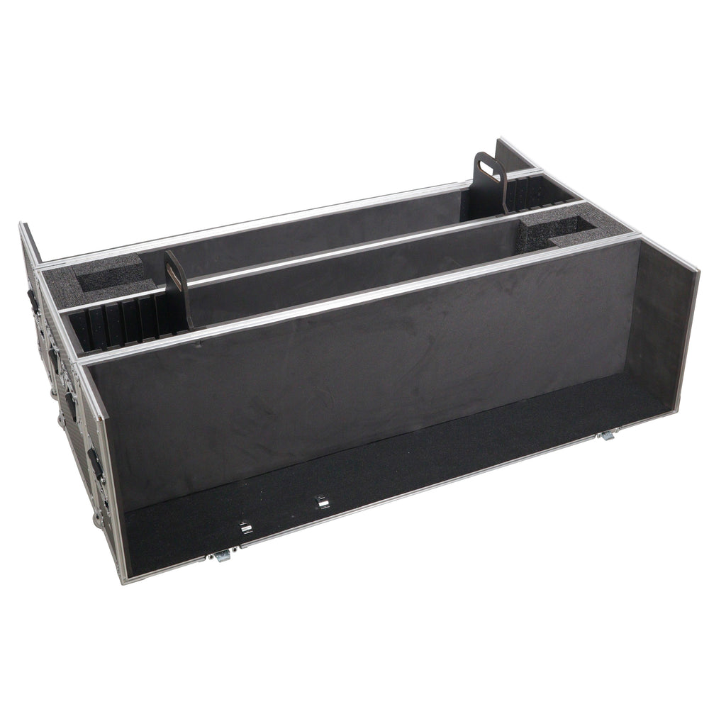 Flat Panel LCD-LED-Plasma Monitor Road Case Holds Two 43"-50" TVs Adjustable Case W-4 Inch Casters