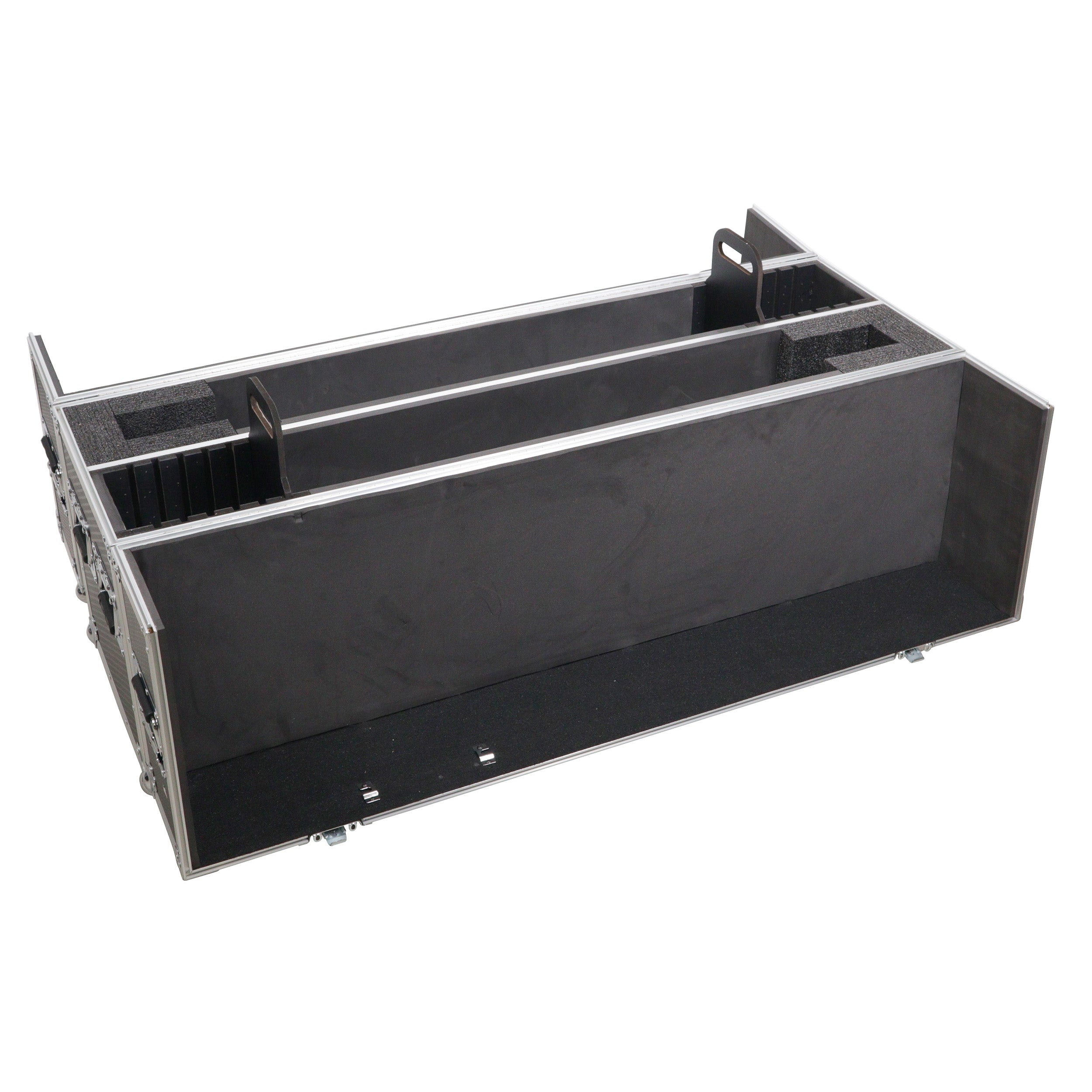 Flat Panel LCD-LED-Plasma Monitor Road Case Holds Two 43"-50" TVs Adjustable Case W-4 Inch Casters