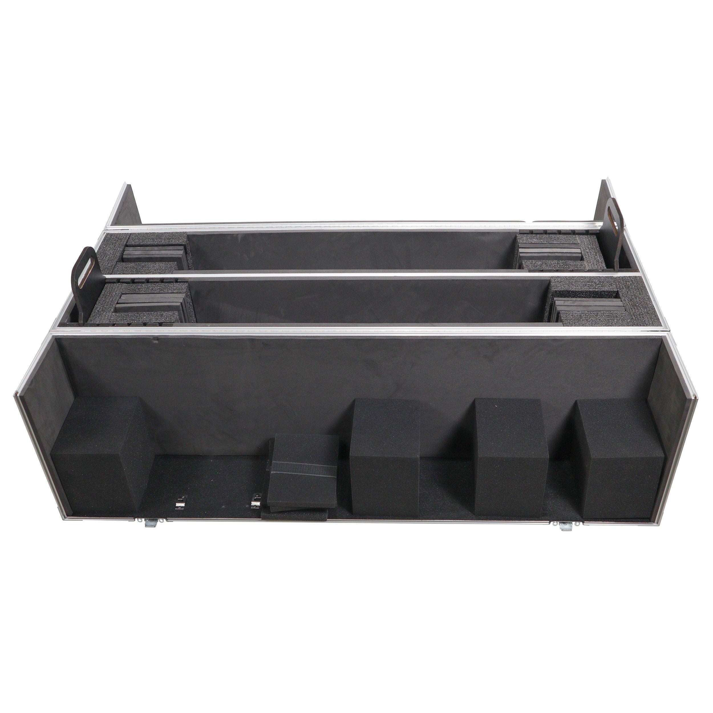 Flat Panel LCD-LED-Plasma Monitor Road Case Holds Two 43"-50" TVs Adjustable Case W-4 Inch Casters