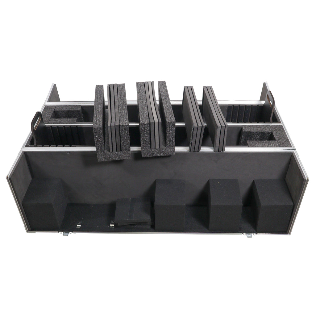 Flat Panel LCD-LED-Plasma Monitor Road Case Holds Two 43"-50" TVs Adjustable Case W-4 Inch Casters