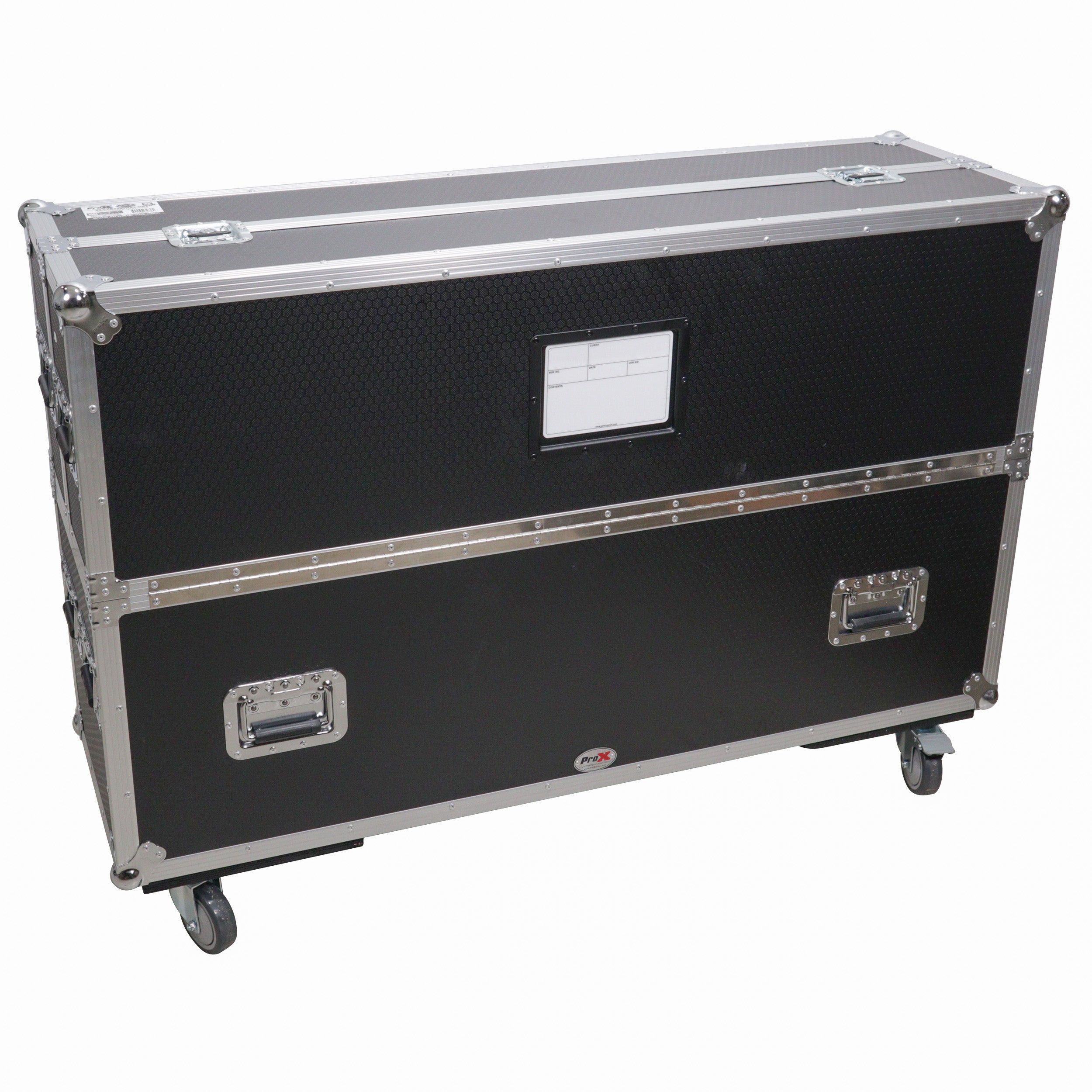 Flat Panel LCD-LED-Plasma Monitor Road Case Holds Two 43"-50" TVs Adjustable Case W-4 Inch Casters