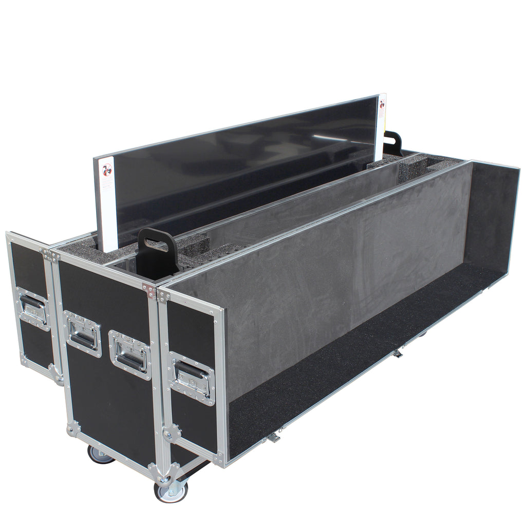 Universal Case for Flat Panel Monitor LED-LCD-Plasma TV Dual  55" to 70" Adjustable Flight Case W-4 Inch Casters