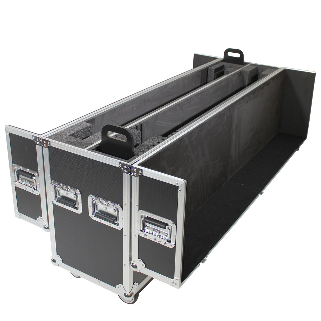 Universal Case for Flat Panel Monitor LED-LCD-Plasma TV Dual  55" to 70" Adjustable Flight Case W-4 Inch Casters