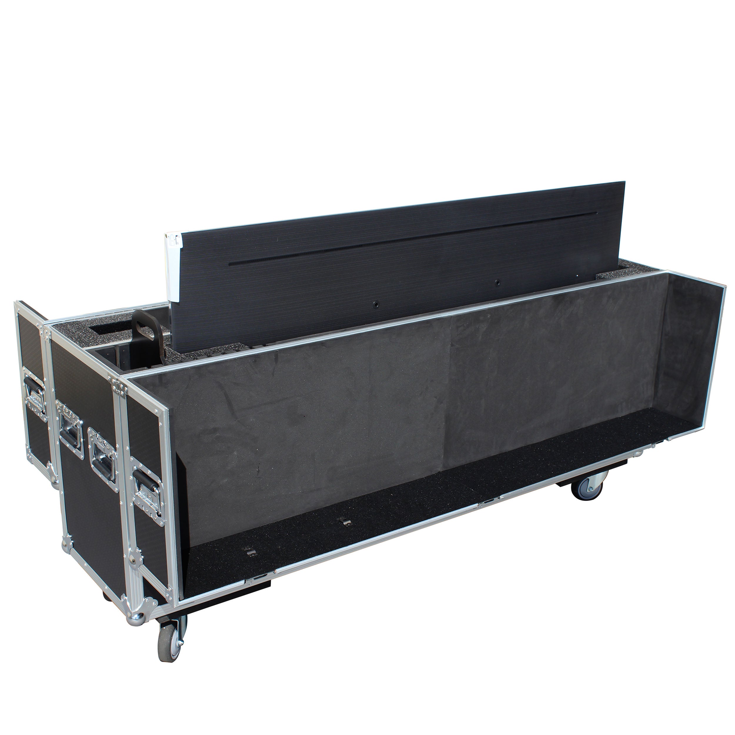 Universal Case for Flat Panel Monitor LED-LCD-Plasma TV Dual  55" to 70" Adjustable Flight Case W-4 Inch Casters