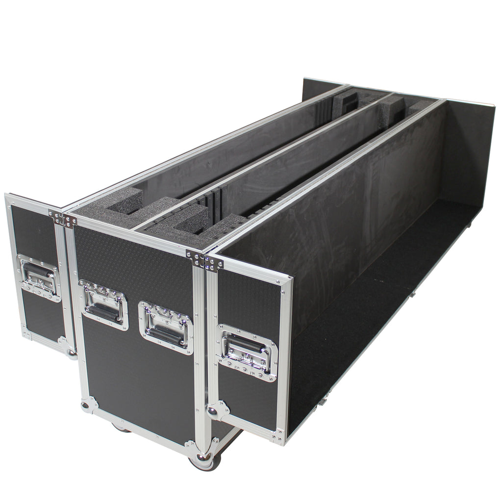 Universal Case for Flat Panel Monitor LED-LCD-Plasma TV Dual  55" to 70" Adjustable Flight Case W-4 Inch Casters