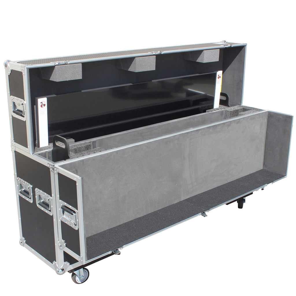 Universal Case for Flat Panel Monitor LED-LCD-Plasma TV Dual  55" to 70" Adjustable Flight Case W-4 Inch Casters