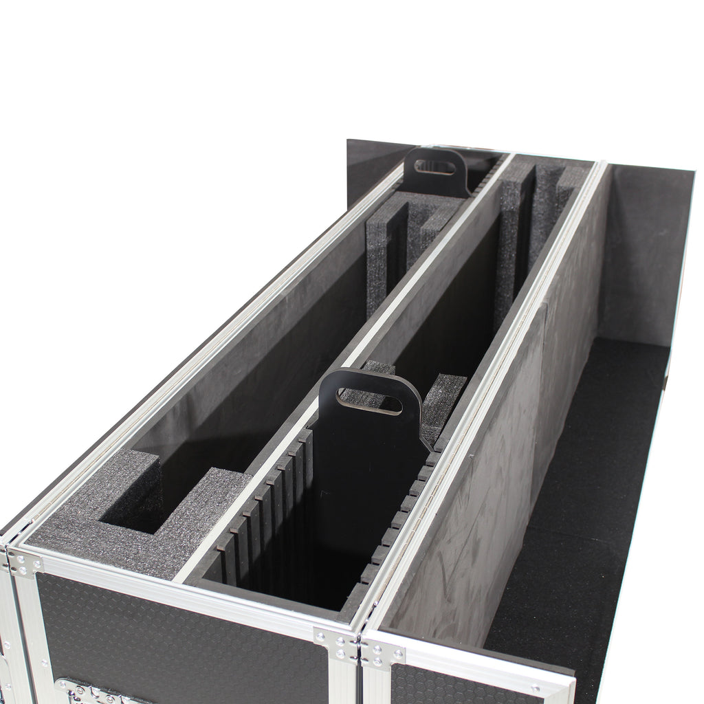 Universal Case for Flat Panel Monitor LED-LCD-Plasma TV Dual  55" to 70" Adjustable Flight Case W-4 Inch Casters