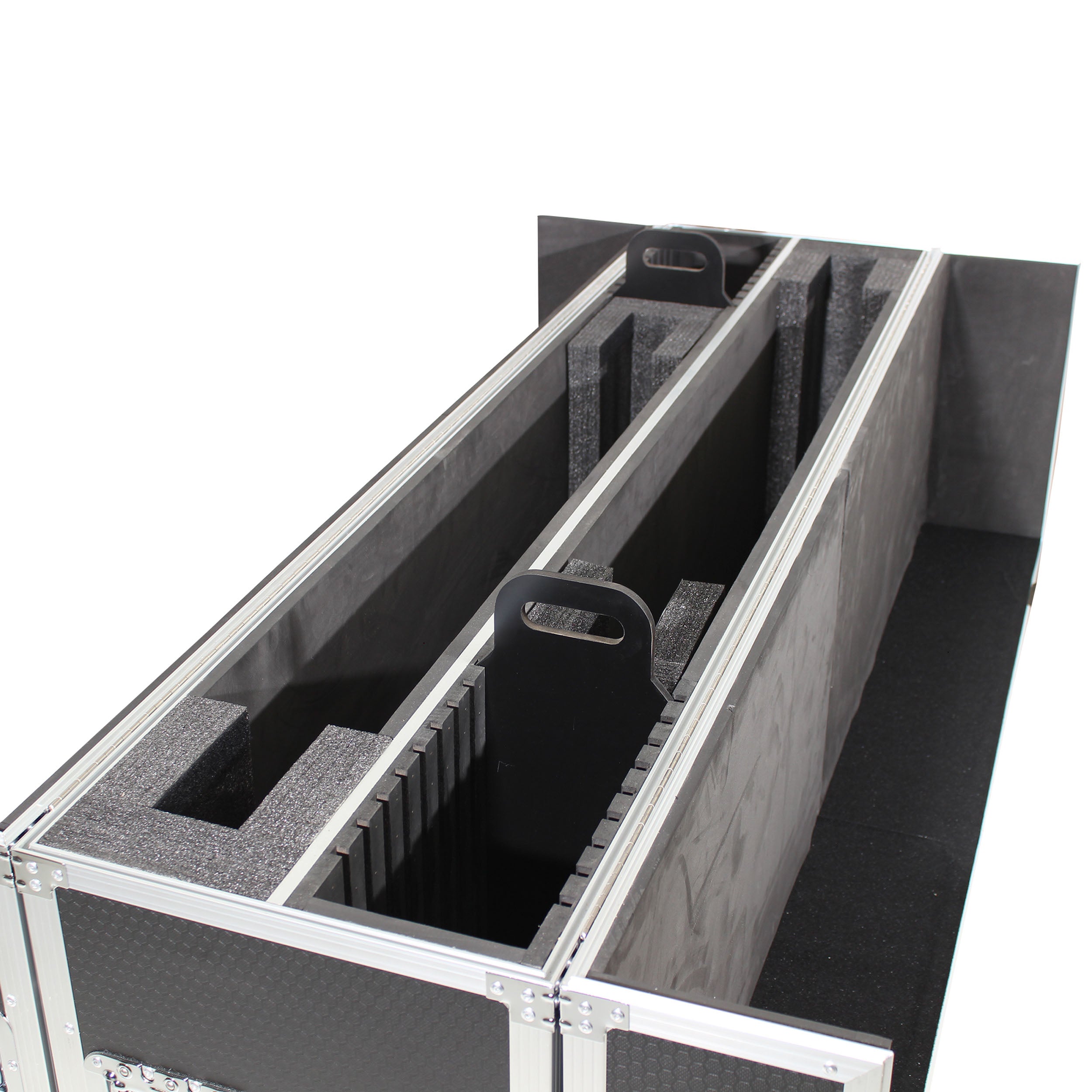 Universal Case for Flat Panel Monitor LED-LCD-Plasma TV Dual  55" to 70" Adjustable Flight Case W-4 Inch Casters