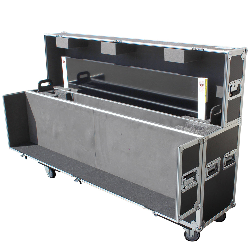Universal Case for Flat Panel Monitor LED-LCD-Plasma TV Dual  55" to 70" Adjustable Flight Case W-4 Inch Casters